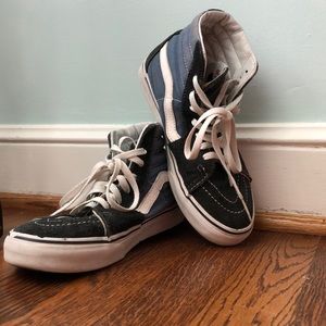 Black and blue SK8-HI vans. Women’s 7.